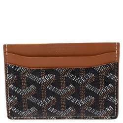 Pre Owned Goyard Brown Goyardine Coated Canvas and Leather Saint Sulpice Card Holder