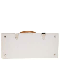 Pre Owned Goyard White Goyardine Coated Canvas and Leather Saigon MM Top Handle Bag