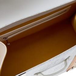 Pre Owned Goyard White Goyardine Coated Canvas and Leather Saigon MM Top Handle Bag