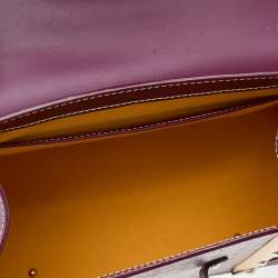 Pre Owned Goyard Burgundy Goyardine Coated Canvas And Leather Saigon PM Top Handle Bag