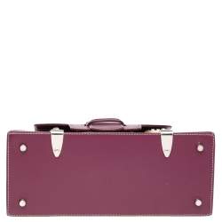 Pre Owned Goyard Burgundy Goyardine Coated Canvas And Leather Saigon PM Top Handle Bag