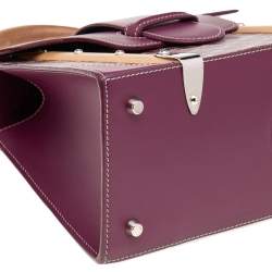 Pre Owned Goyard Burgundy Goyardine Coated Canvas And Leather Saigon PM Top Handle Bag