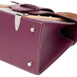 Pre Owned Goyard Burgundy Goyardine Coated Canvas And Leather Saigon PM Top Handle Bag