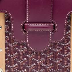 Pre Owned Goyard Burgundy Goyardine Coated Canvas And Leather Saigon PM Top Handle Bag