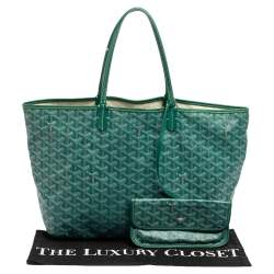 Pre Owned Goyard Green Goyardine Coated Canvas St. Louis PM Tote
