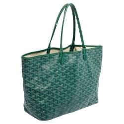 Pre Owned Goyard Green Goyardine Coated Canvas St. Louis PM Tote