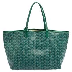 Pre Owned Goyard Green Goyardine Coated Canvas St. Louis PM Tote