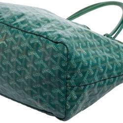 Pre Owned Goyard Green Goyardine Coated Canvas St. Louis PM Tote