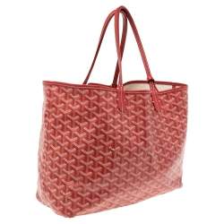 Pre Owned Goyard Red Coated Canvas Saint Louis PM Tote