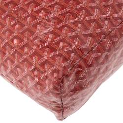 Pre Owned Goyard Red Coated Canvas Saint Louis PM Tote