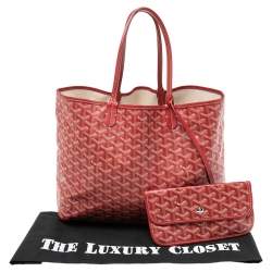 Pre Owned Goyard Red Coated Canvas Saint Louis PM Tote