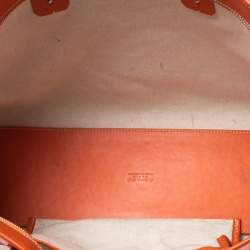 Pre Owned Goyard Orange Goyardine Coated Canvas and Leather Marquises Tote