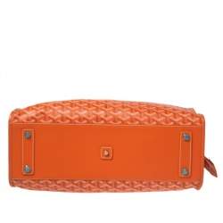Pre Owned Goyard Orange Goyardine Coated Canvas and Leather Marquises Tote