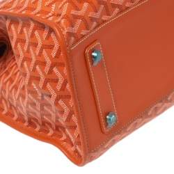Pre Owned Goyard Orange Goyardine Coated Canvas and Leather Marquises Tote