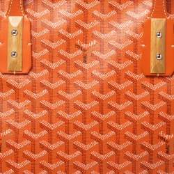 Pre Owned Goyard Orange Goyardine Coated Canvas and Leather Marquises Tote