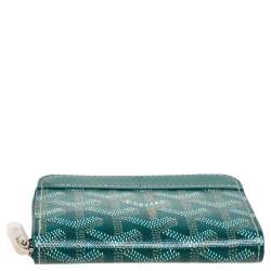 Pre Owned Goyard Green Coated Canvas Goyardine Coin Purse