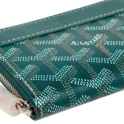 Pre Owned Goyard Green Coated Canvas Goyardine Coin Purse