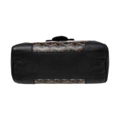 Pre Owned Goyard Black Goyardine Canvas and Leather Mini Saigon Top Handle Bag