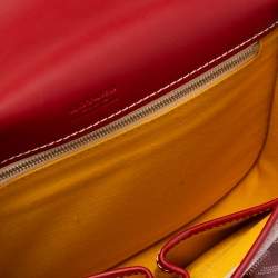 Pre Owned Goyard Red Goyardine Coated Canvas and Leather Belvedere PM Bag