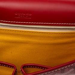 Pre Owned Goyard Red Goyardine Coated Canvas and Leather Belvedere PM Bag