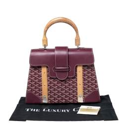Pre Owned Goyard Burgundy Coated Canvas and Leather Saigon Top Handle Bag