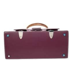 Pre Owned Goyard Burgundy Coated Canvas and Leather Saigon Top Handle Bag
