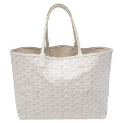 Pre Owned Goyard White Goyardine Coated Canvas St.Louis PM Tote