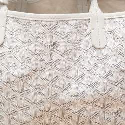 Pre Owned Goyard White Goyardine Coated Canvas St.Louis PM Tote
