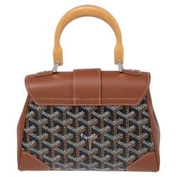 مملوكة مسبقًا حقيبة غويارد سايغون صغيرة يد علوية جلد و كانفاس غوياردين بني 