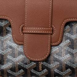 مملوكة مسبقًا حقيبة غويارد سايغون صغيرة يد علوية جلد و كانفاس غوياردين بني 