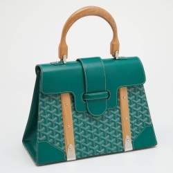 Pre Owned حقيبة جويارد سايغون جلد وكانفاس مقوى خضراء بيد علوية MM