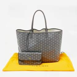 Pre Owned Goyard Grey Goyardine Coated Canvas and Leather Saint Louis PM Tote