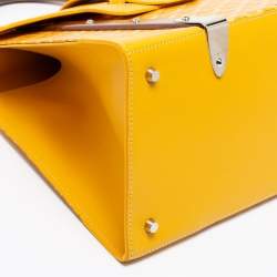 Pre Owned Goyard Yellow Goyardine Coated Canvas and Leather Saigon MM Top Handle Bag