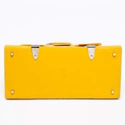 Pre Owned Goyard Yellow Goyardine Coated Canvas and Leather Saigon MM Top Handle Bag