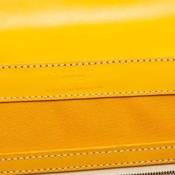 Pre Owned Goyard Yellow Goyardine Coated Canvas and Leather Saigon MM Top Handle Bag