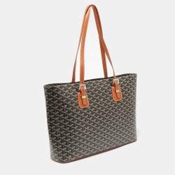 Pre Owned Goyard Brown Goyardine Coated Canvas and Leather Okinawa GM Tote