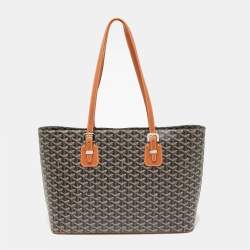 Pre Owned Goyard Brown Goyardine Coated Canvas and Leather Okinawa GM Tote
