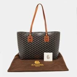 Pre Owned Goyard Brown Goyardine Coated Canvas and Leather Okinawa GM Tote