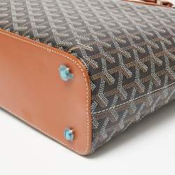 Pre Owned Goyard Brown Goyardine Coated Canvas and Leather Okinawa GM Tote