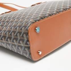 Pre Owned Goyard Brown Goyardine Coated Canvas and Leather Okinawa GM Tote