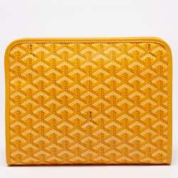 Pre Owned Goyard Yellow Goyardine Coated Canvas Jouvence MM Toiletry Pouch