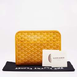 Pre Owned Goyard Yellow Goyardine Coated Canvas Jouvence MM Toiletry Pouch