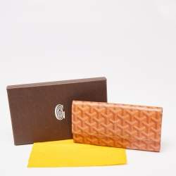 Pre Owned Goyard Orange Goyardine Coated Canvas Varenne Continental Wallet