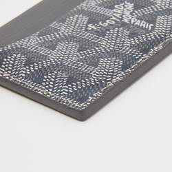 Pre Owned Goyard Grey Goyardine Coated Canvas and Leather Saint Sulpice Card Holder