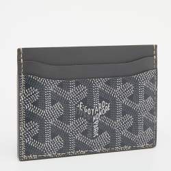 Pre Owned Goyard Grey Goyardine Coated Canvas and Leather Saint Sulpice Card Holder