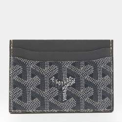 Pre Owned Goyard Grey Goyardine Coated Canvas and Leather Saint Sulpice Card Holder