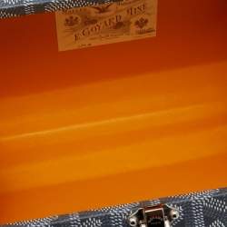 Pre Owned Goyard Grey Leather And Coated Canvas Minaudiere Bag