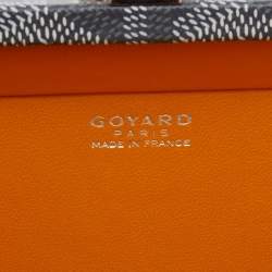 Pre Owned Goyard Grey Leather And Coated Canvas Minaudiere Bag