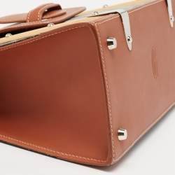 Pre Owned Goyard Brown Goyardine Coated Canvas and Leather Saigon PM Top Handle Bag