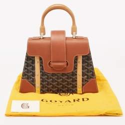 Pre Owned Goyard Brown Goyardine Coated Canvas and Leather Saigon PM Top Handle Bag